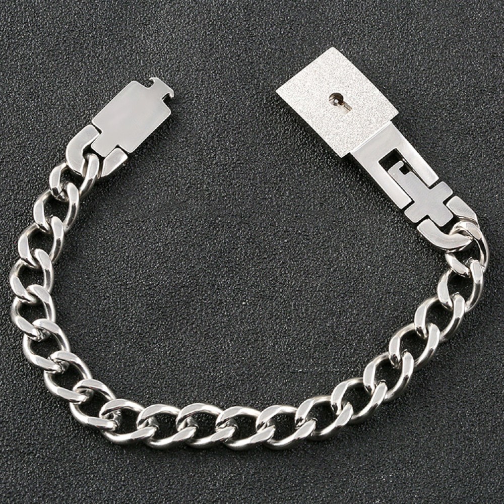 Personalized Lock And Key Bracelets For Couples In Titanium