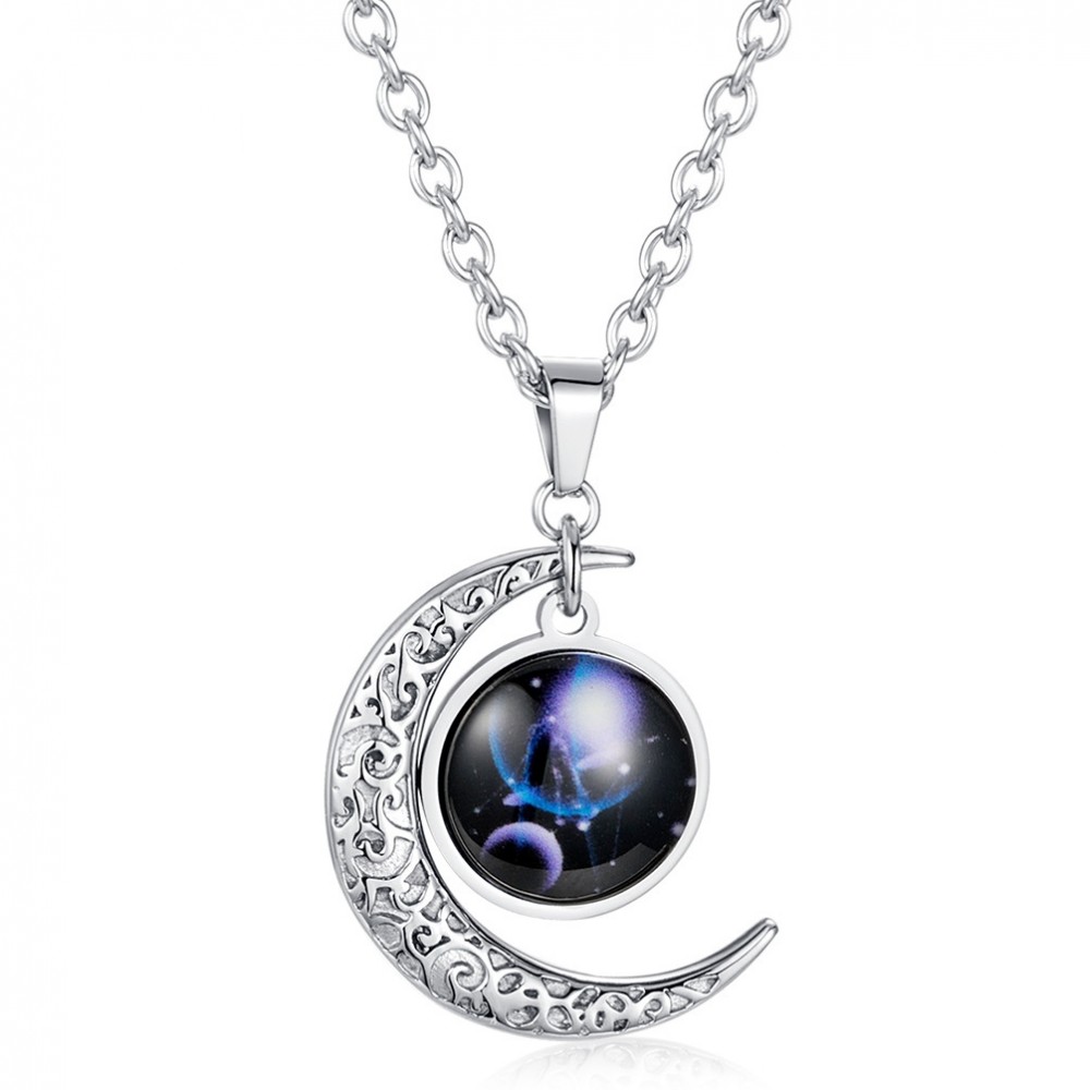 Sun And Moon Constellation Necklaces For Couples In Titanium