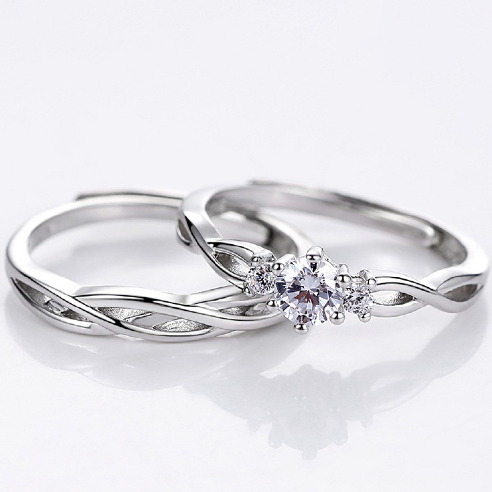 Adjustable Knot Promise Ring For Couples Infinity love In 925 Sterling