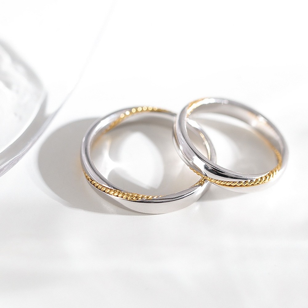 Original Mooring Wedding Rings For Couples In Silver plated 18K Gold