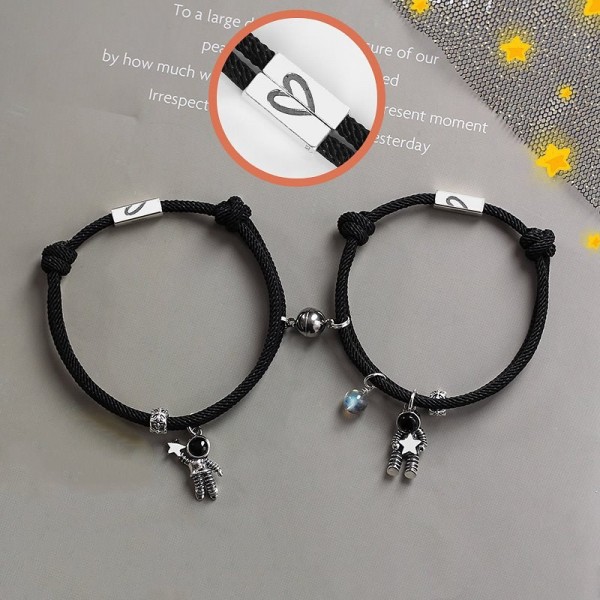 Cute Astronaut Matching Connection Bracelets For Couples In Sterling ...